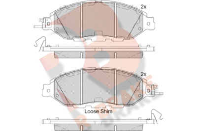 RB2234 R BRAKE Комплект тормозных колодок, дисковый тормоз