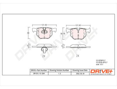 DP1010100341 Dr!ve+ Комплект тормозных колодок, дисковый тормоз