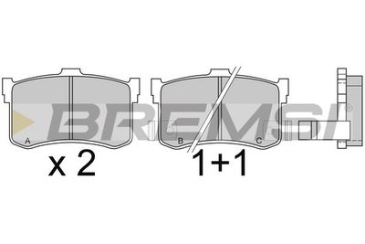 BP2372 BREMSI Комплект тормозных колодок, дисковый тормоз