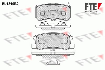 BL1810B2 FTE Комплект тормозных колодок, дисковый тормоз