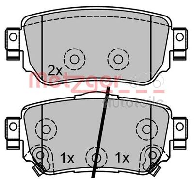 1170802 METZGER Комплект тормозных колодок, дисковый тормоз