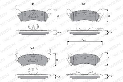 1511231 WEEN Комплект тормозных колодок, дисковый тормоз