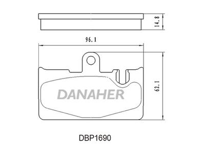 DBP1690 DANAHER Комплект тормозных колодок, дисковый тормоз