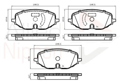 ADB02854 COMLINE Комплект тормозных колодок, дисковый тормоз