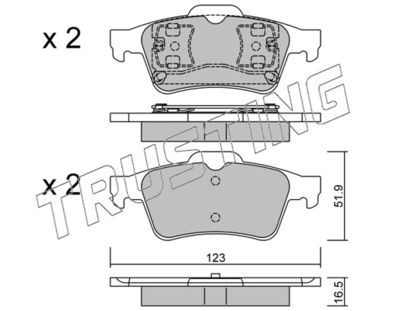 3460 TRUSTING Комплект тормозных колодок, дисковый тормоз