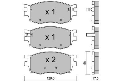 BPHY1004 AISIN Комплект тормозных колодок, дисковый тормоз