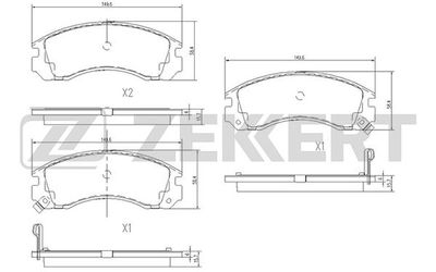 BS1448 ZEKKERT Комплект тормозных колодок, дисковый тормоз