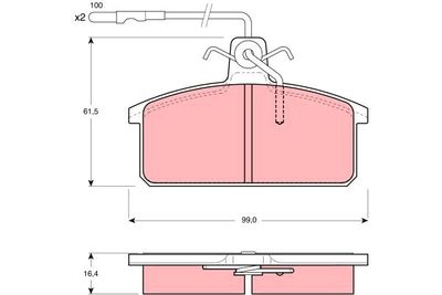 GDB422 TRW Комплект тормозных колодок, дисковый тормоз