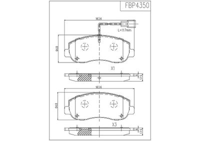 FBP4350 FI.BA Комплект тормозных колодок, дисковый тормоз