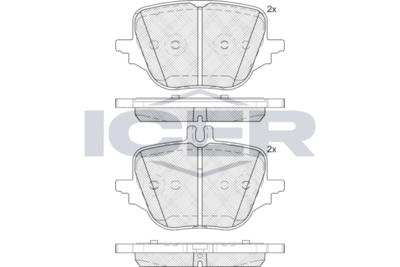 182434 ICER Комплект тормозных колодок, дисковый тормоз