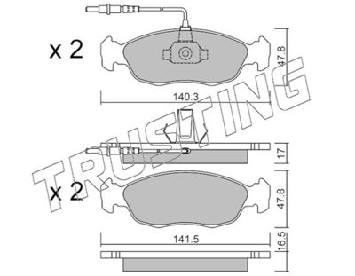 1590 TRUSTING Комплект тормозных колодок, дисковый тормоз