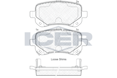 181910 ICER Комплект тормозных колодок, дисковый тормоз