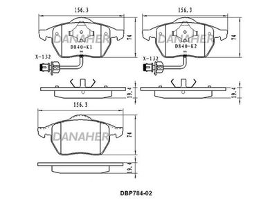 DBP78402 DANAHER Комплект тормозных колодок, дисковый тормоз