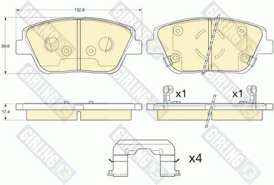 6135405 GIRLING Комплект тормозных колодок, дисковый тормоз