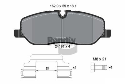 BPD1376 BENDIX Braking Комплект тормозных колодок, дисковый тормоз