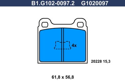 B1G10200972 GALFER Комплект тормозных колодок, дисковый тормоз