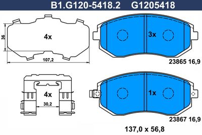 B1G12054182 GALFER Комплект тормозных колодок, дисковый тормоз