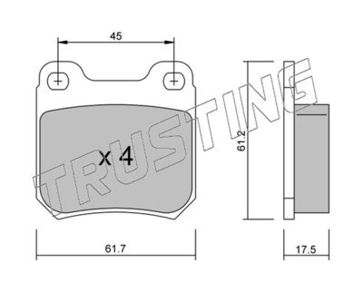 2841 TRUSTING Комплект тормозных колодок, дисковый тормоз