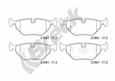 216910070200 BRECK Комплект тормозных колодок, дисковый тормоз