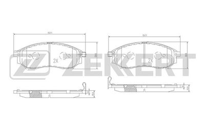 BS1822 ZEKKERT Комплект тормозных колодок, дисковый тормоз