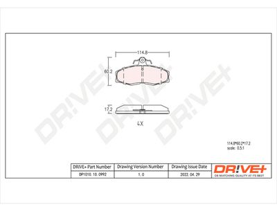 DP1010100992 Dr!ve+ Комплект тормозных колодок, дисковый тормоз