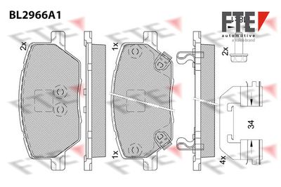 BL2966A1 FTE Комплект тормозных колодок, дисковый тормоз