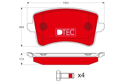 GDB1765DTE TRW Комплект тормозных колодок, дисковый тормоз