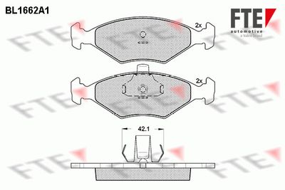 BL1662A1 FTE Комплект тормозных колодок, дисковый тормоз