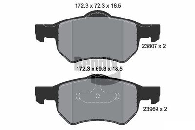 BPD2048 BENDIX Braking Комплект тормозных колодок, дисковый тормоз