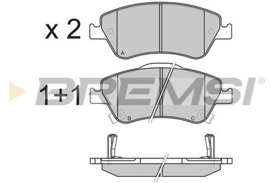 BP3340 BREMSI Комплект тормозных колодок, дисковый тормоз