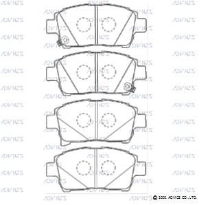 SN686P ADVICS Комплект тормозных колодок, дисковый тормоз