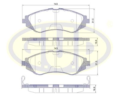 GBP880167 G.U.D. Комплект тормозных колодок, дисковый тормоз