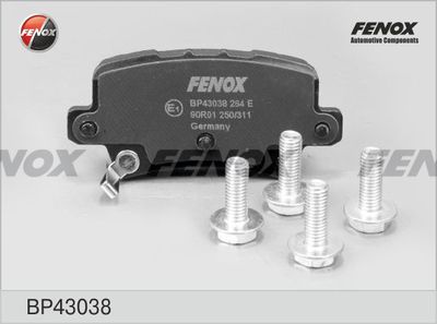 BP43038 FENOX Комплект тормозных колодок, дисковый тормоз