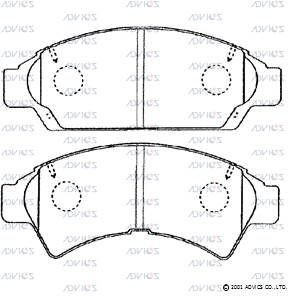 SN641 ADVICS Комплект тормозных колодок, дисковый тормоз