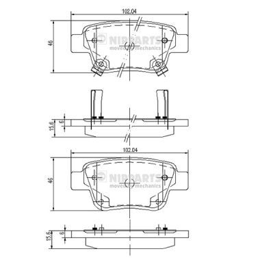 J3612030 NIPPARTS Комплект тормозных колодок, дисковый тормоз