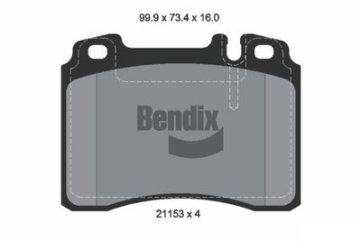 BPD1754 BENDIX Braking Комплект тормозных колодок, дисковый тормоз