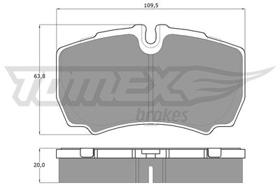 TX1511 TOMEX Brakes Комплект тормозных колодок, дисковый тормоз