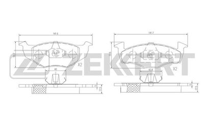 BS1011 ZEKKERT Комплект тормозных колодок, дисковый тормоз