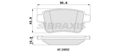 AA0189 BRAXIS Комплект тормозных колодок, дисковый тормоз