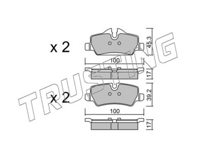 10380 TRUSTING Комплект тормозных колодок, дисковый тормоз