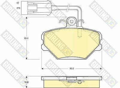 6108521 GIRLING Комплект тормозных колодок, дисковый тормоз