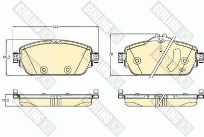 6120702 GIRLING Комплект тормозных колодок, дисковый тормоз