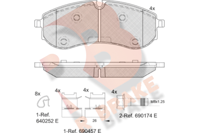 RB2381 R BRAKE Комплект тормозных колодок, дисковый тормоз