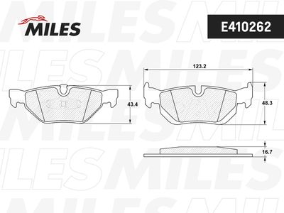 E410262 MILES Комплект тормозных колодок, дисковый тормоз