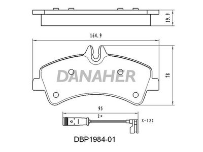 DBP198401 DANAHER Комплект тормозных колодок, дисковый тормоз