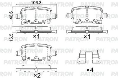 PBP290 PATRON Комплект тормозных колодок, дисковый тормоз