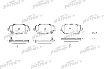 PBP4069 PATRON Комплект тормозных колодок, дисковый тормоз