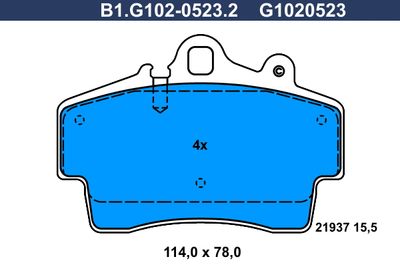 B1G10205232 GALFER Комплект тормозных колодок, дисковый тормоз