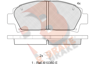 RB1169 R BRAKE Комплект тормозных колодок, дисковый тормоз