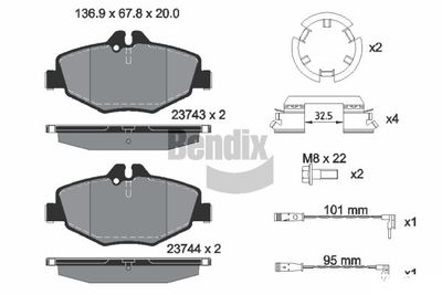 BPD1126 BENDIX Braking Комплект тормозных колодок, дисковый тормоз